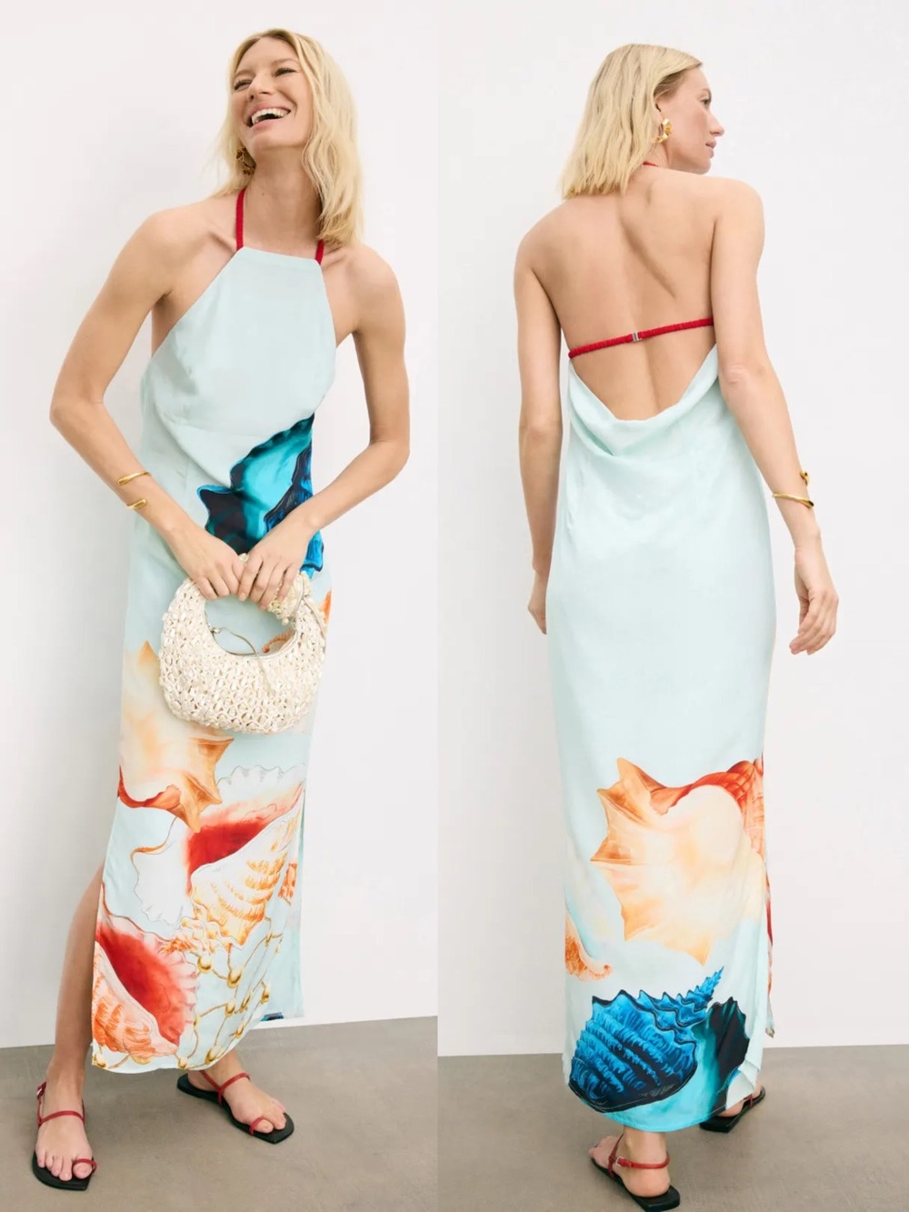 Muma World Vega Silk Maxi Halter Dress